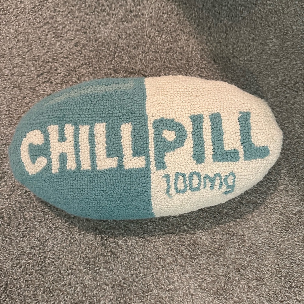 Blue and White Chill Pill Pillow